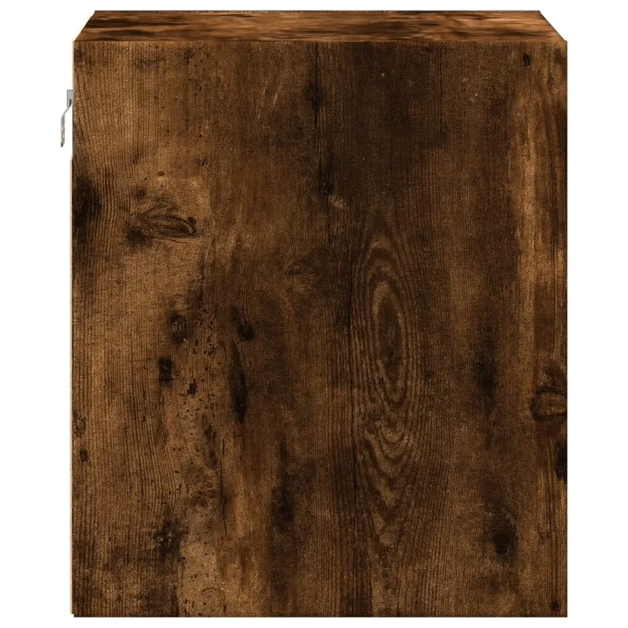 Table de chevet murale avec lumières LED chêne fumé - 8