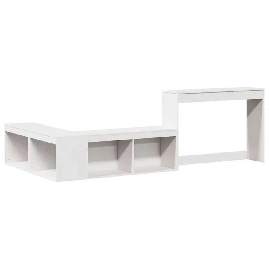 Cadre de lit sans matelas blanc 90x200 cm bois de pin massif - 6