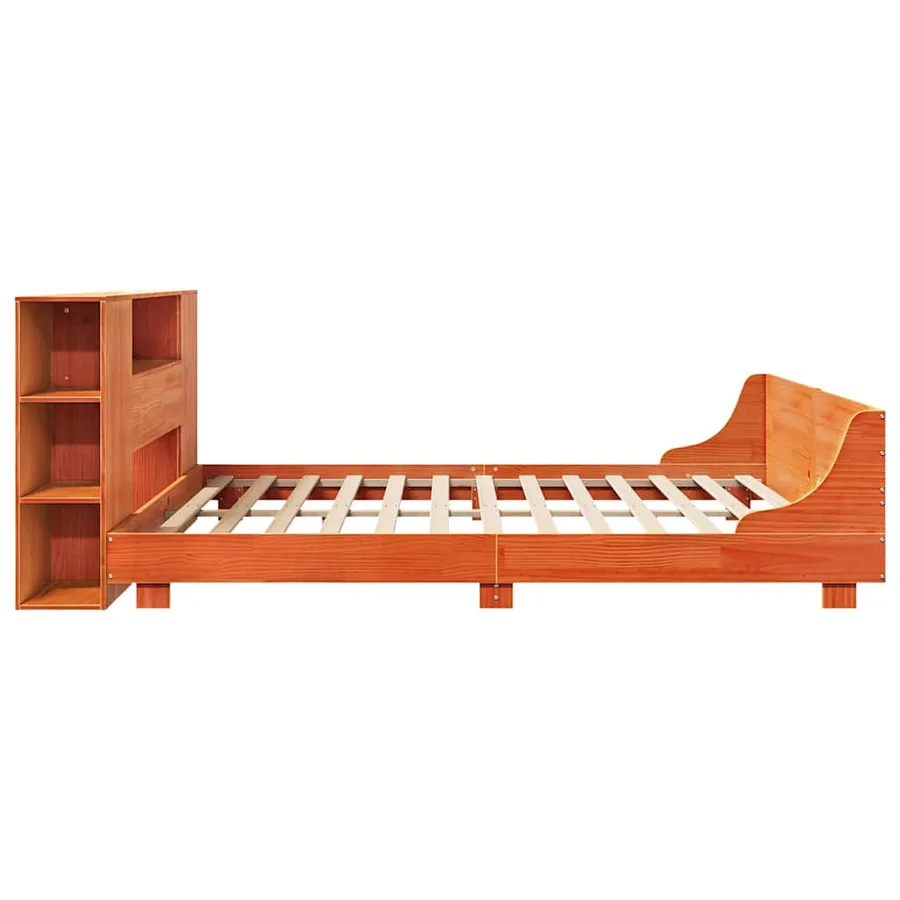Cadre de lit sans matelas cire marron 200x200cm bois pin massif - 7