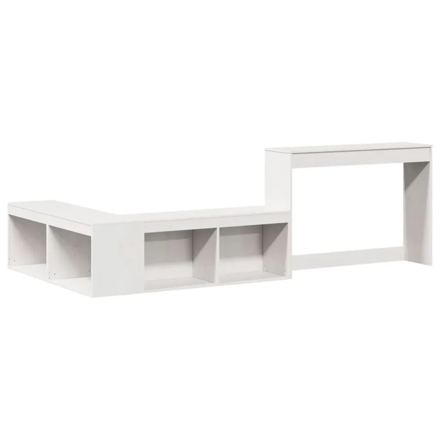 Cadre de lit sans matelas blanc 75x190 cm bois de pin massif - 6
