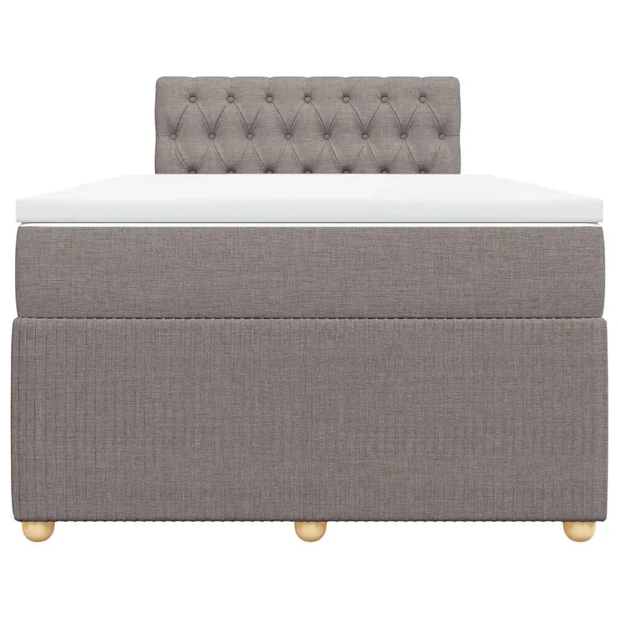 Sommier à lattes de lit avec matelas taupe 120x190 cm tissu - 4