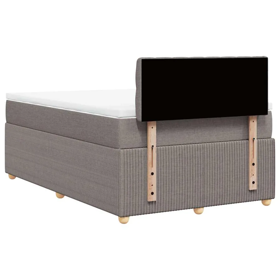 Sommier à lattes de lit avec matelas taupe 120x190 cm tissu - 6
