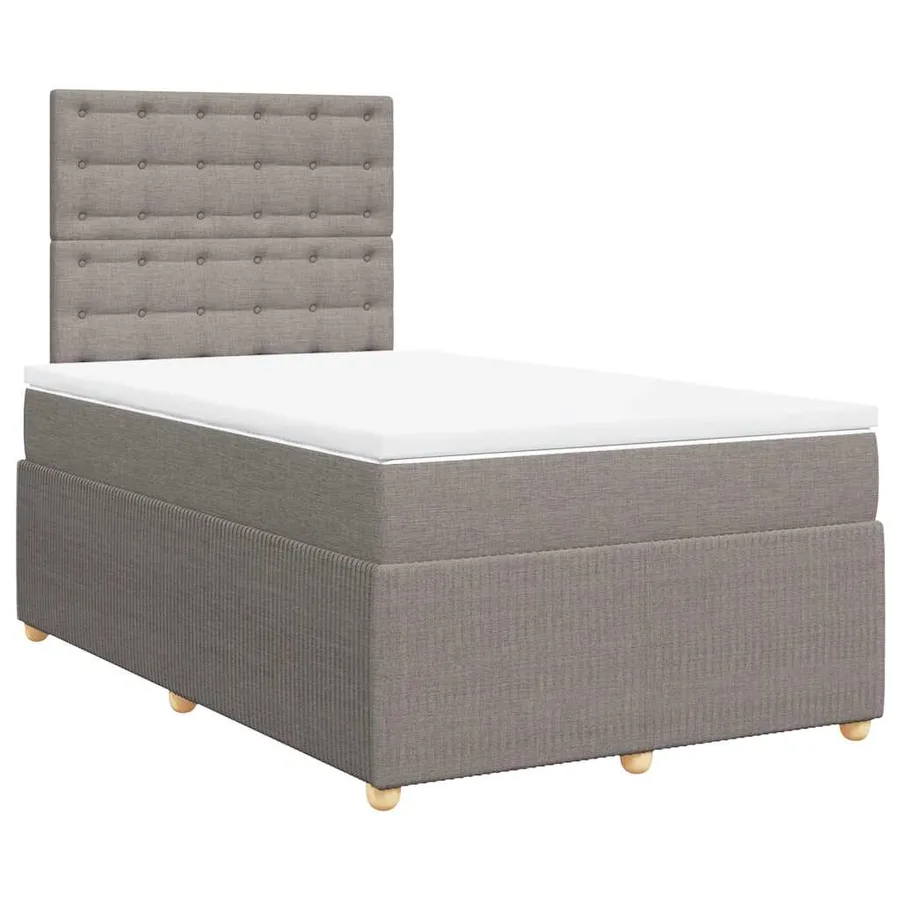 Sommier à lattes de lit avec matelas taupe 120x190 cm tissu - 2