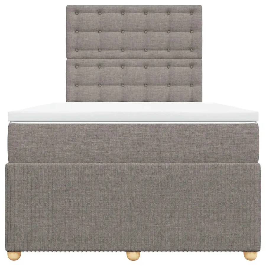 Sommier à lattes de lit avec matelas taupe 120x190 cm tissu - 4