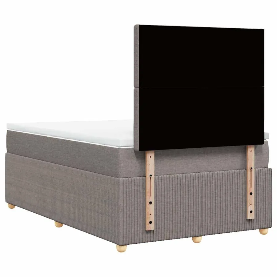 Sommier à lattes de lit avec matelas taupe 120x190 cm tissu - 6