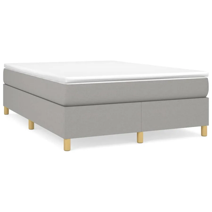 Sommier à lattes de lit avec matelas Gris clair 140x190cm Tissu - 2