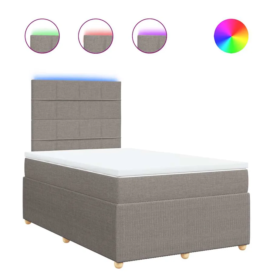 Sommier à lattes de lit avec matelas taupe 120x190 cm tissu - 2