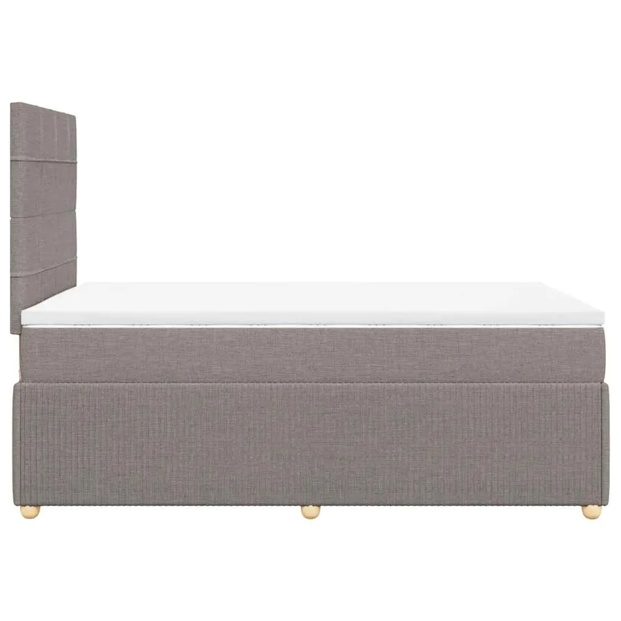 Sommier à lattes de lit avec matelas taupe 120x190 cm tissu - 7