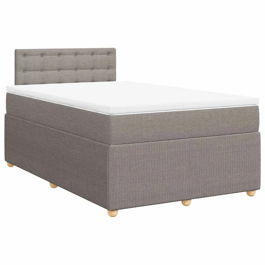 Sommier à lattes de lit avec matelas taupe 120x190 cm tissu - 3