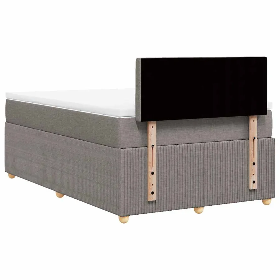 Sommier à lattes de lit avec matelas taupe 120x190 cm tissu - 8
