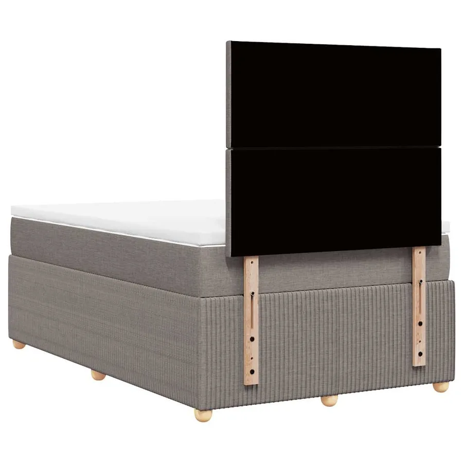 Sommier à lattes de lit avec matelas taupe 120x190 cm tissu - 8