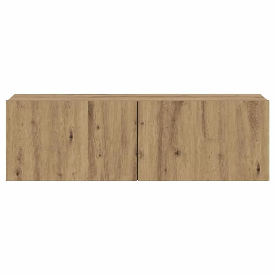 Meuble TV mural chêne artisanal 100x30x30 cm bois d'ingénierie - 4