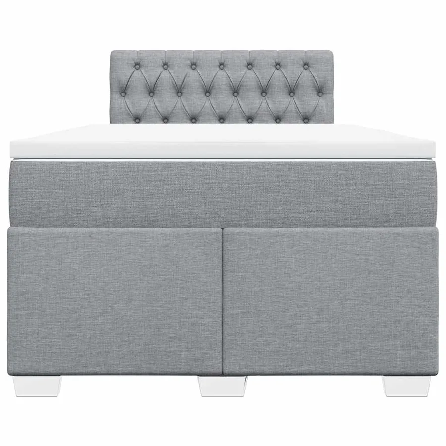 Sommier à lattes de lit et matelas gris clair 120x190 cm tissu - 4