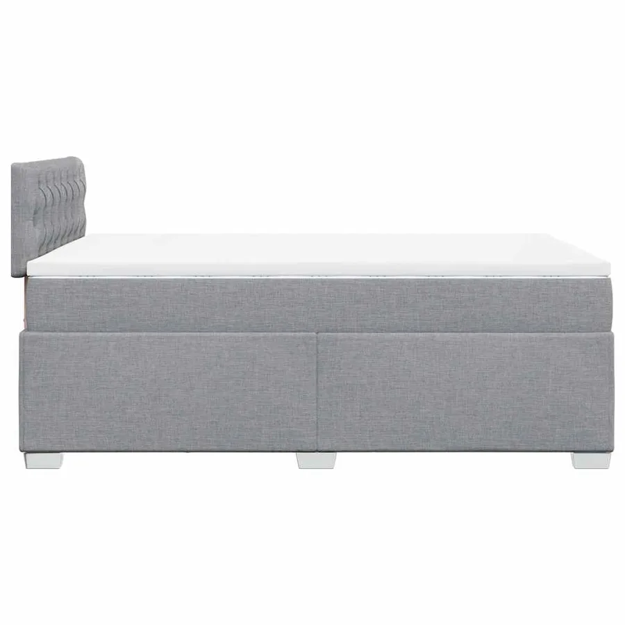 Sommier à lattes de lit et matelas gris clair 120x190 cm tissu - 5