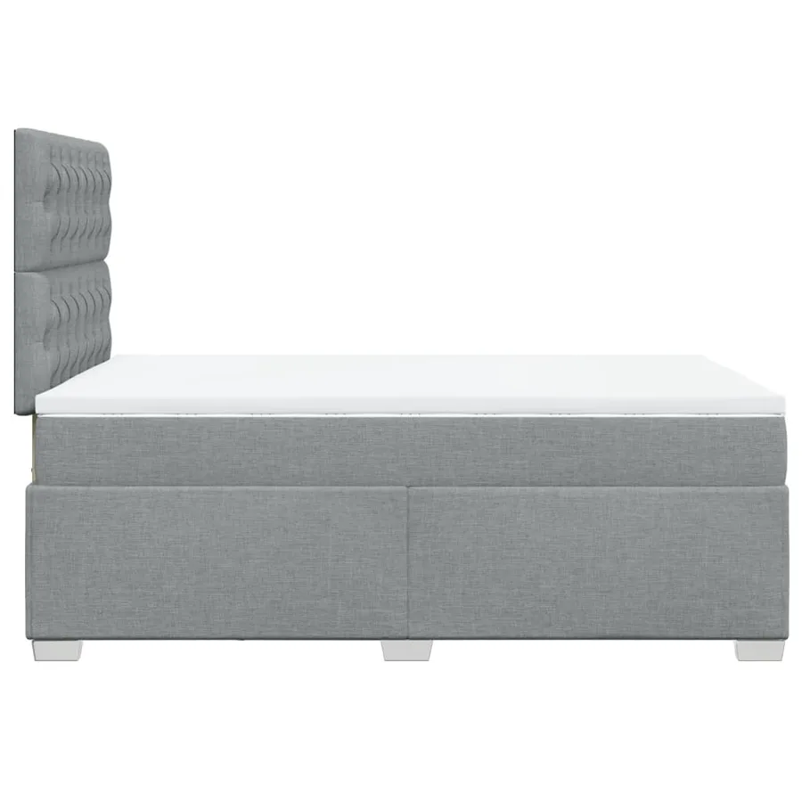 Sommier à lattes de lit et matelas gris clair 120x190 cm tissu - 11