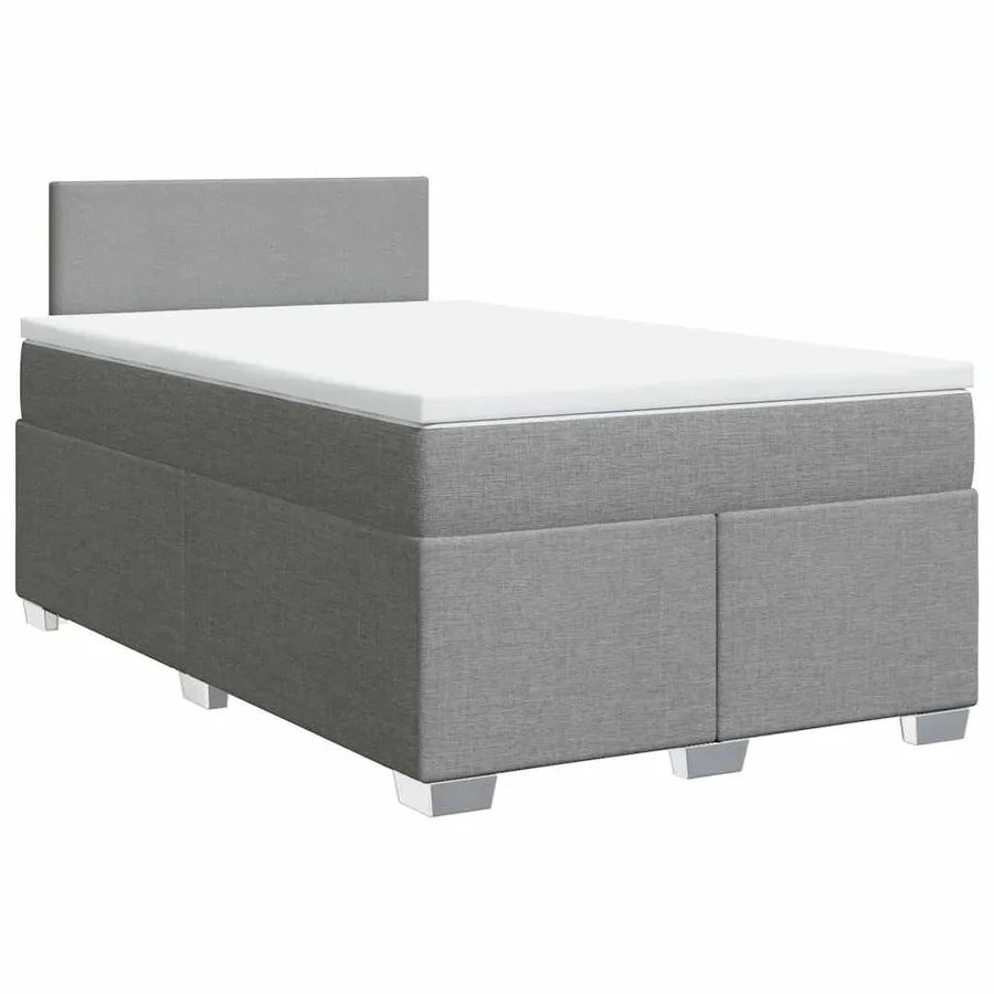 Sommier à lattes de lit et matelas gris clair 120x190 cm tissu - 2