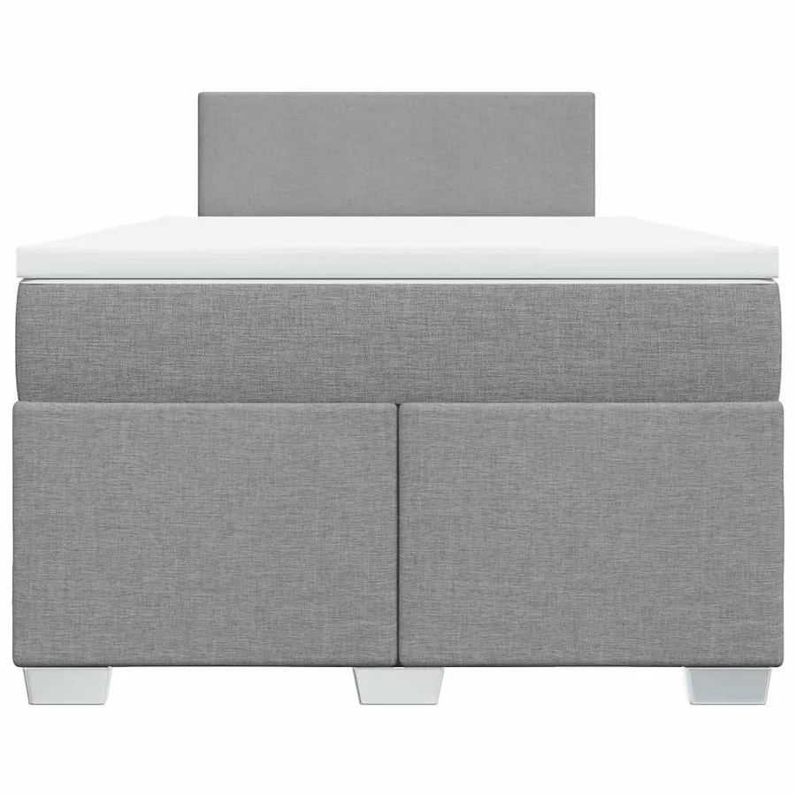 Sommier à lattes de lit et matelas gris clair 120x190 cm tissu - 4