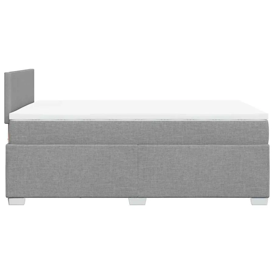 Sommier à lattes de lit et matelas gris clair 120x190 cm tissu - 5