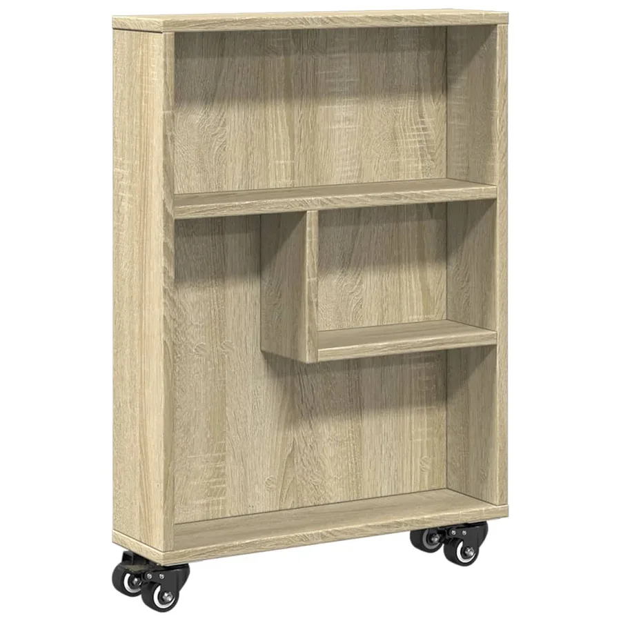 Chariot de rangement étroit Chêne Sonoma 48 x 13 x 68 cm Bois d'ingénierie - 2