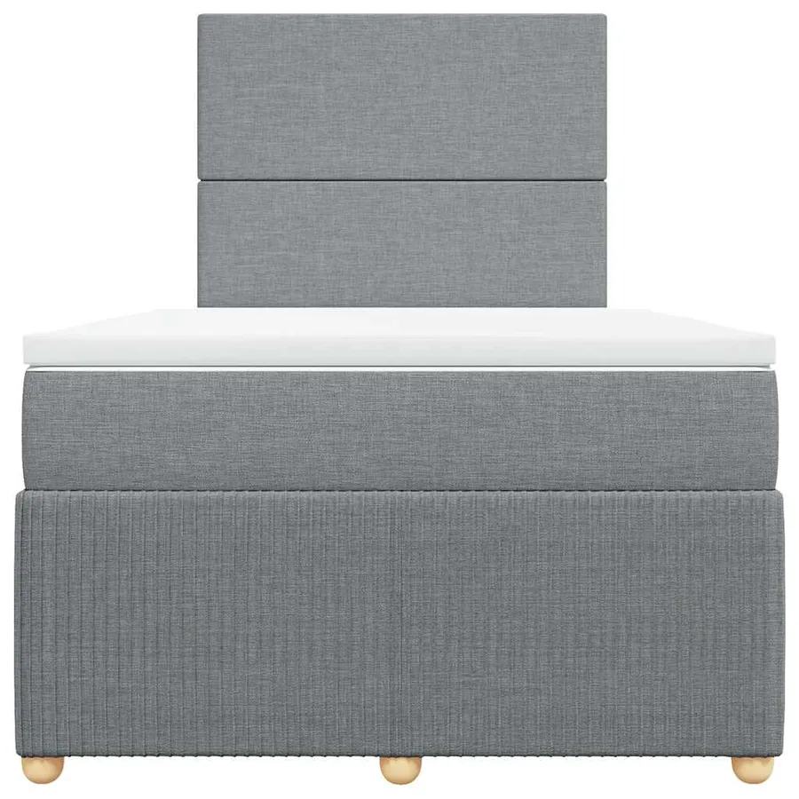 Sommier à lattes de lit et matelas gris clair 120x190 cm tissu - 4