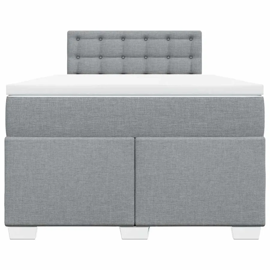 Sommier à lattes de lit et matelas gris clair 120x190 cm tissu - 4