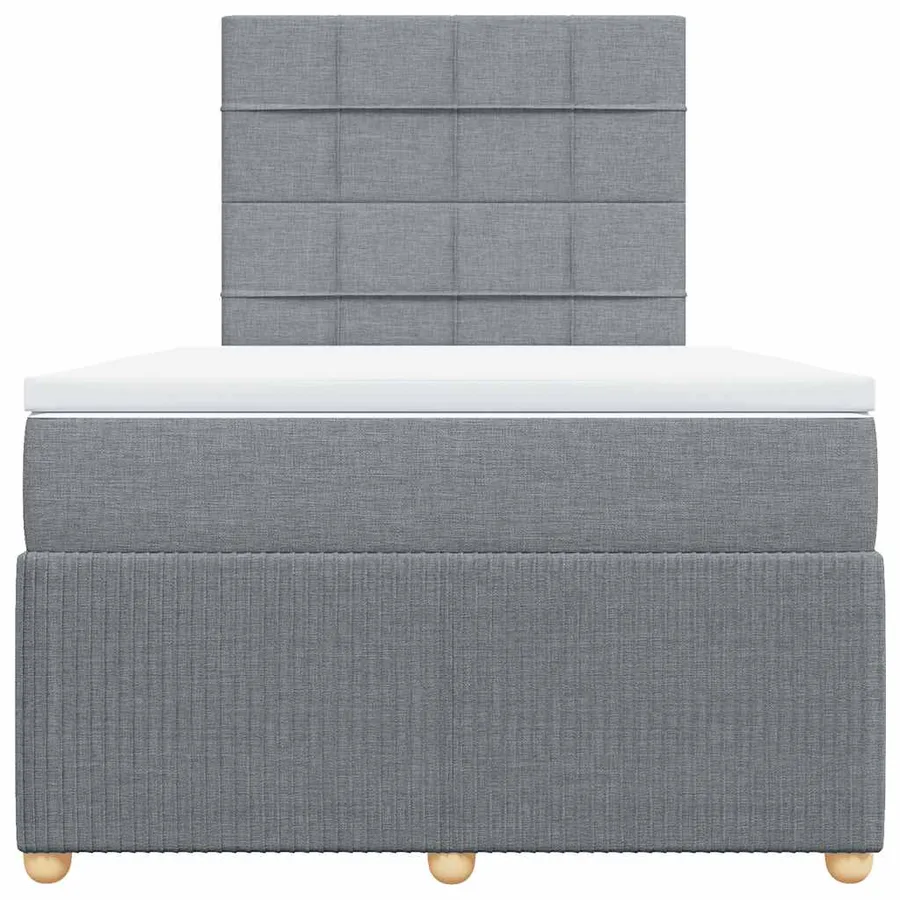 Sommier à lattes de lit et matelas gris clair 120x190 cm tissu - 4