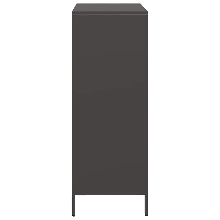 Buffet haut noir 39x35x103,5 cm acier - 6