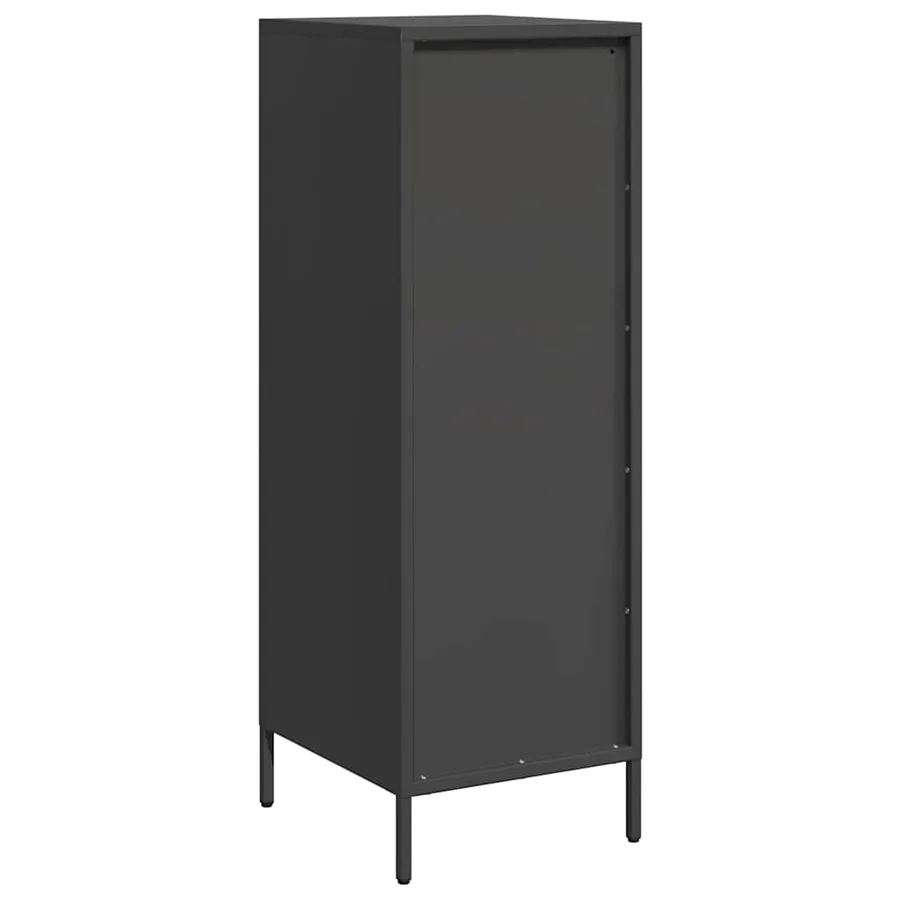 Buffet haut noir 39x35x103,5 cm acier - 7