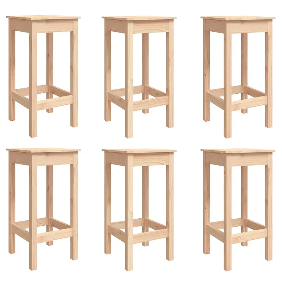 Ensemble de bar de jardin 7 pcs Bois de pin massif - 6