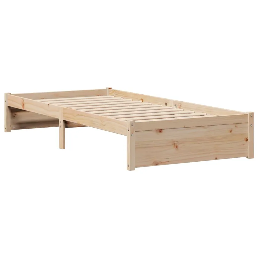 Lit bibliothèque sans matelas 75x190 cm bois de pin massif - 6