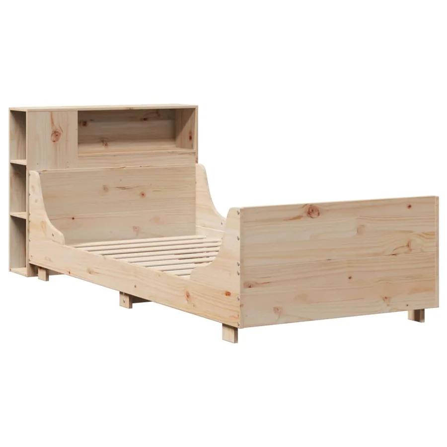 Cadre de lit sans matelas 75x190 cm bois de pin massif - 3