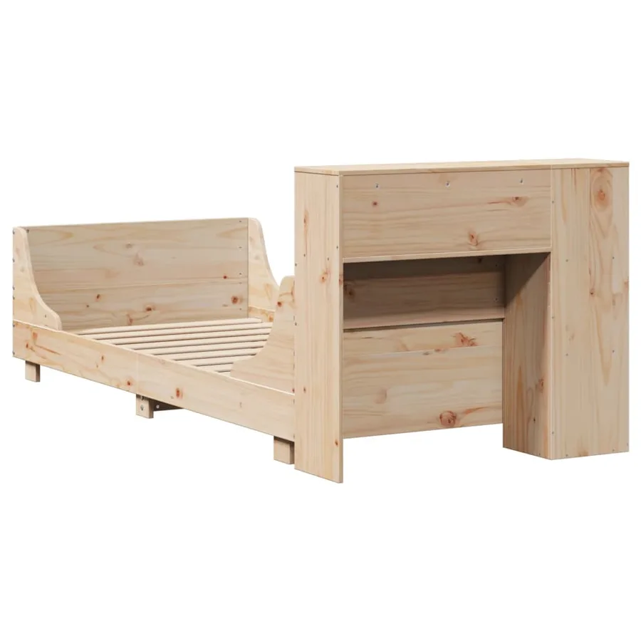 Cadre de lit sans matelas 75x190 cm bois de pin massif - 8