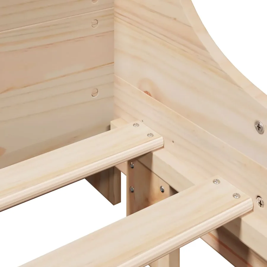 Cadre de lit sans matelas 75x190 cm bois de pin massif - 9