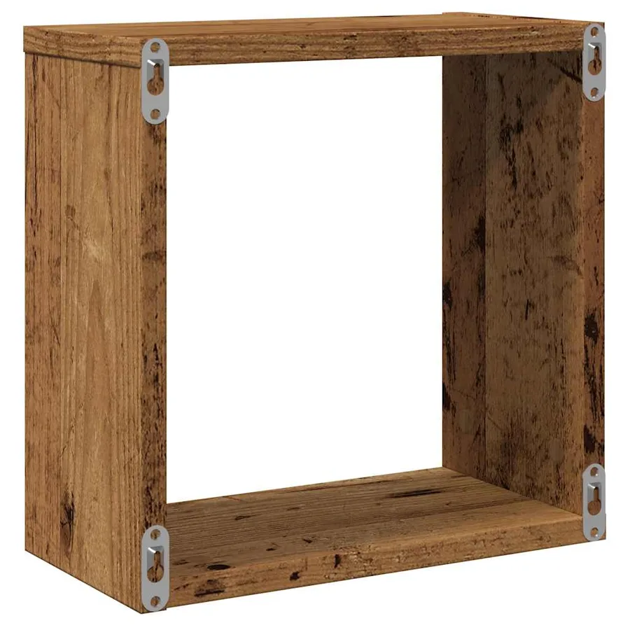 Étagères cube murales 2 pcs vieux bois 30x15x30 cm - 7