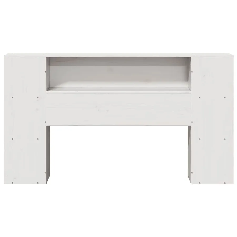 Tête de lit avec rangement blanc 140 cm bois massif de pin - 4