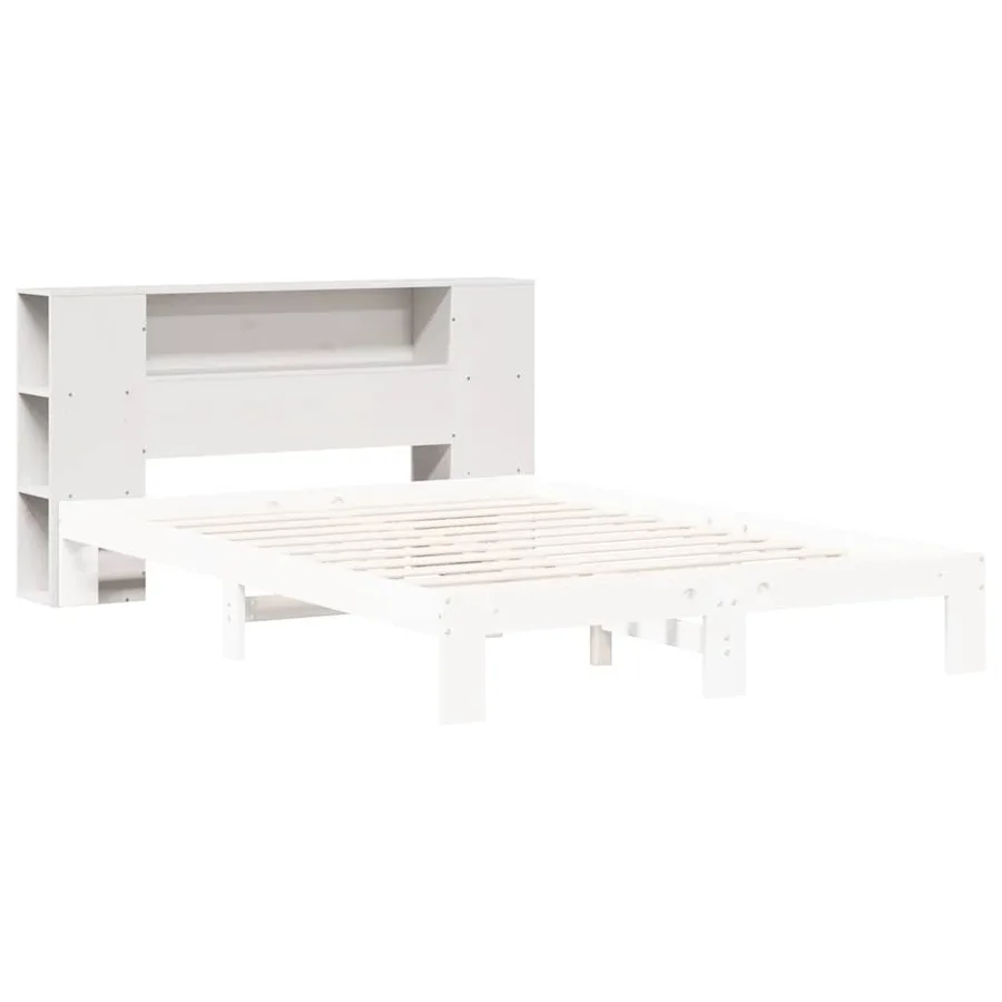 Tête de lit avec rangement blanc 140 cm bois massif de pin - 7