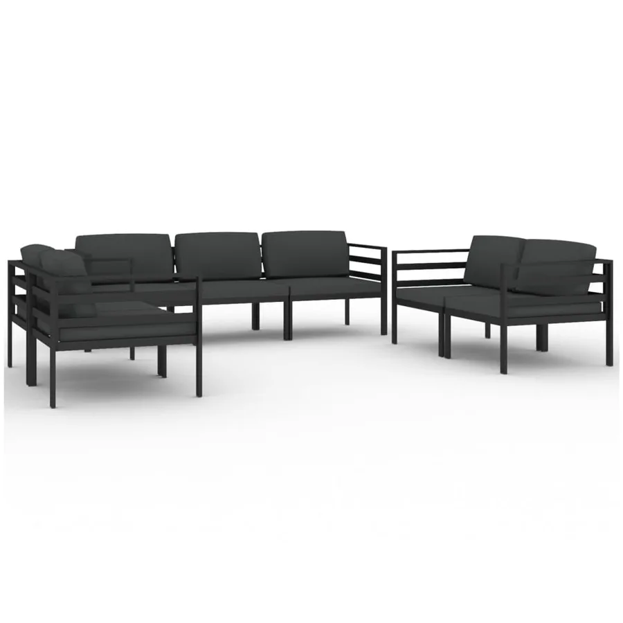 Salon de jardin 7 pcs avec coussins Aluminium Anthracite - 2