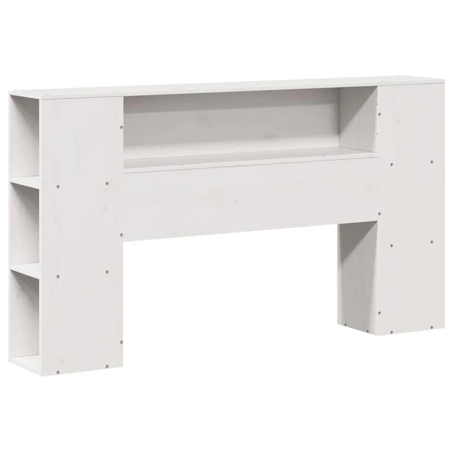 Lit bibliothèque sans matelas blanc 140x200 cm bois pin massif - 6