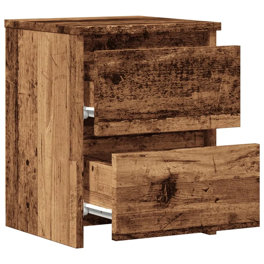 Tables de chevet 2 pcs vieux bois 30x30x40 cm bois d'ingénierie - 8