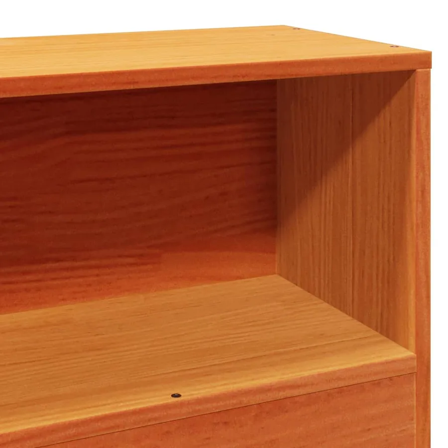 Lit bibliothèque sans matelas cire marron 100x200cm bois massif - 10