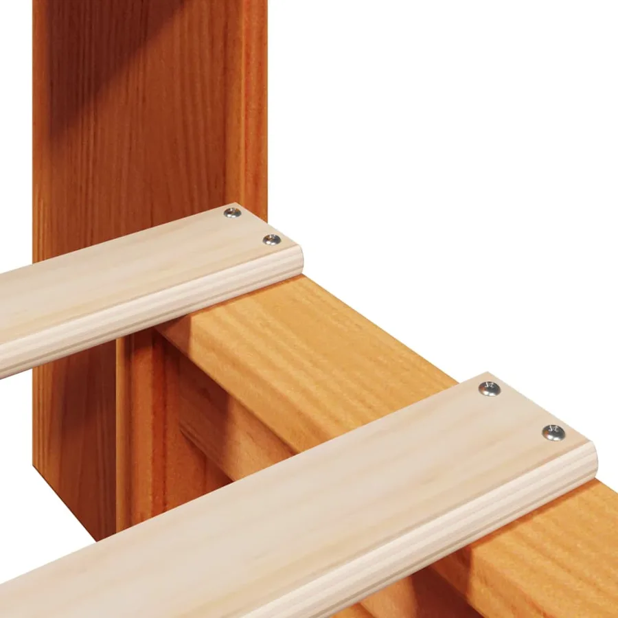 Lit bibliothèque sans matelas cire marron 100x200cm bois massif - 9