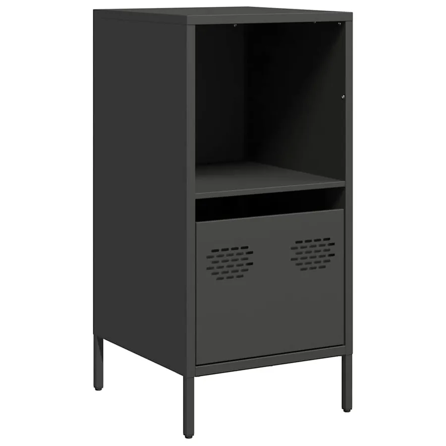 Buffet noir 35x39x73,5 cm acier laminé à froid - 2