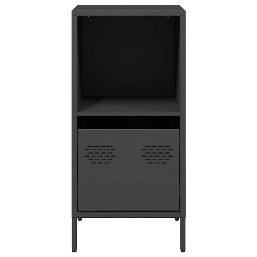 Buffet noir 35x39x73,5 cm acier laminé à froid - 4