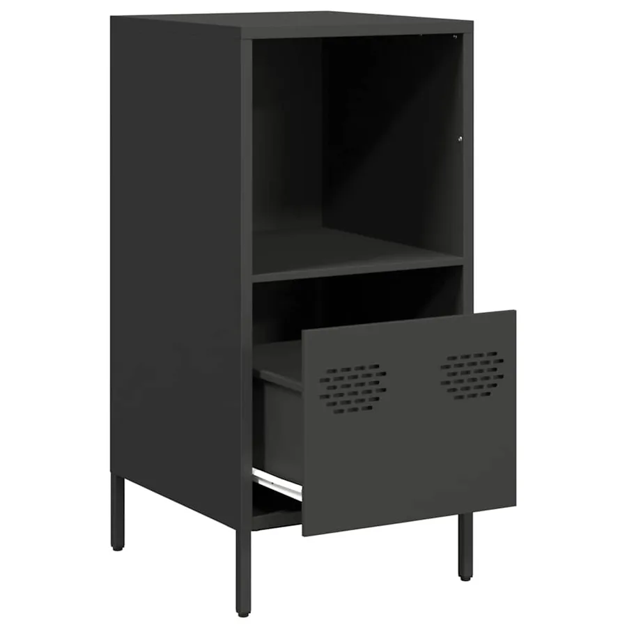 Buffet noir 35x39x73,5 cm acier laminé à froid - 5