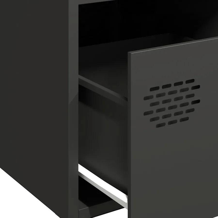 Buffet noir 35x39x73,5 cm acier laminé à froid - 9