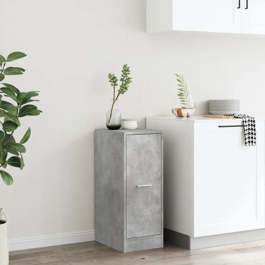 Armoire d'apothicaire gris béton 30x41x77,5cm bois d'ingénierie - 3