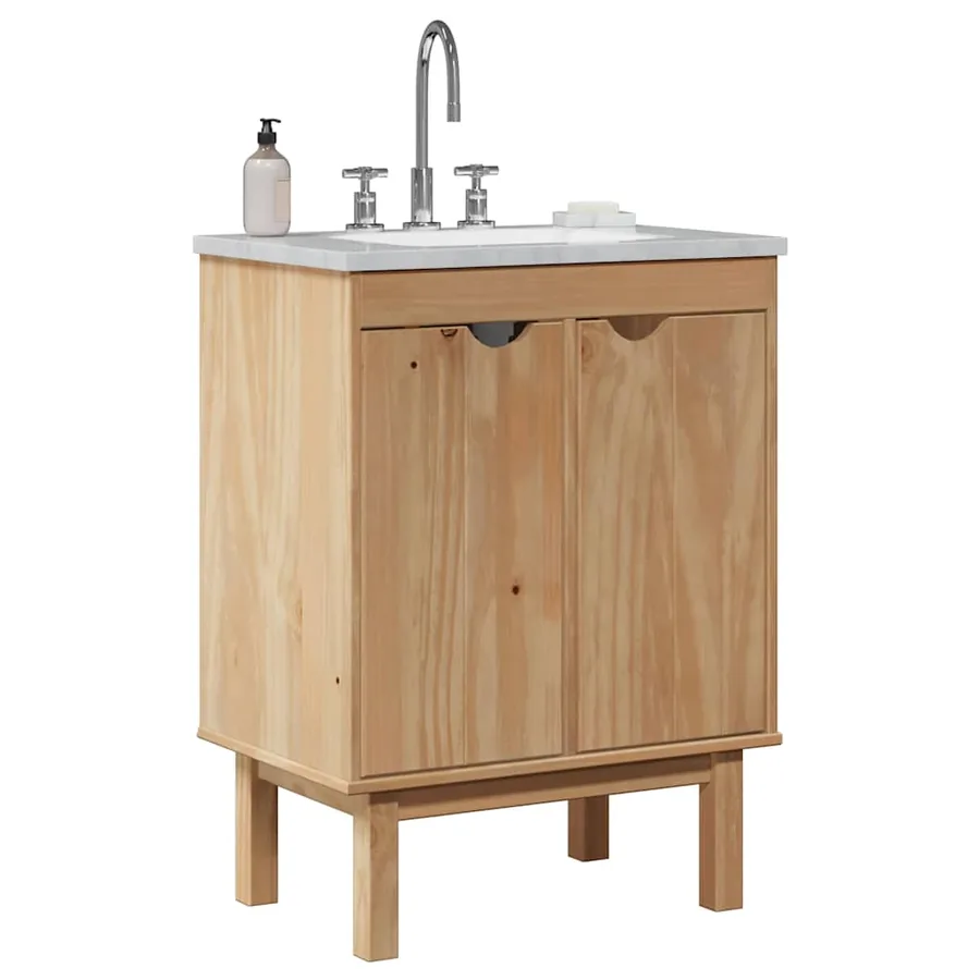 Meuble de lavabo de salle de bain OTTA 59x40x80 cm bois massif