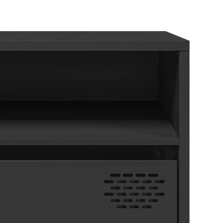Meuble TV noir 202x39x43,5 cm acier laminé à froid - 10