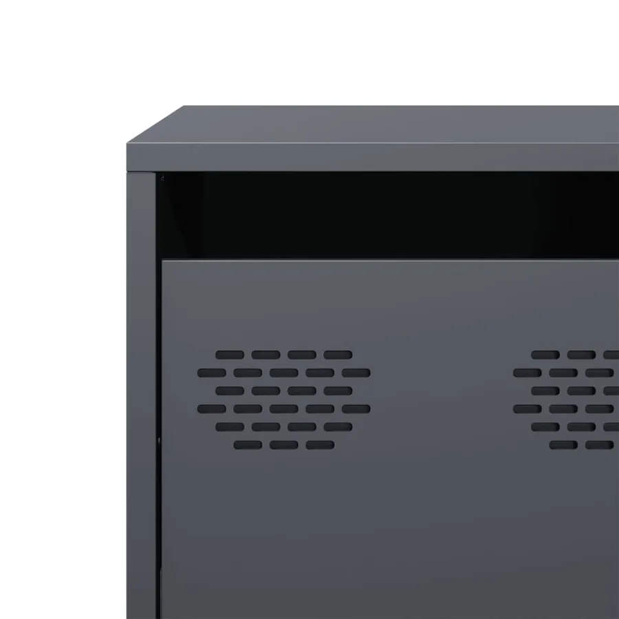 Meuble TV anthracite 68x39x43,5 cm acier laminé à froid - 10