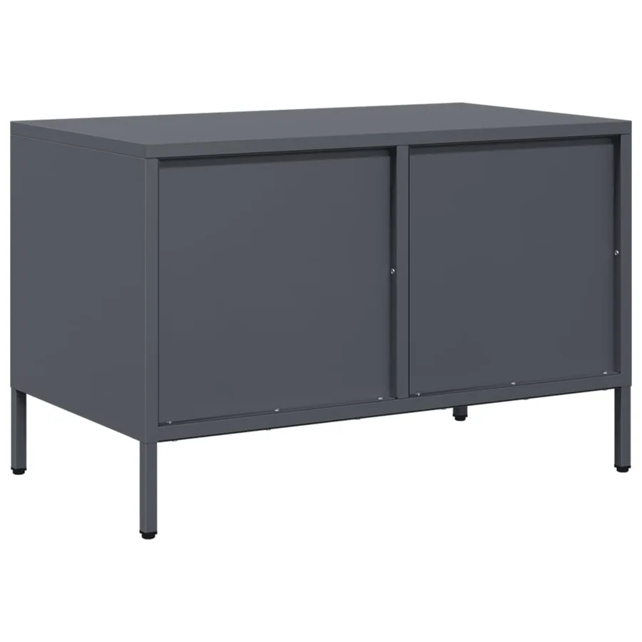 Meuble TV anthracite 68x39x43,5 cm acier laminé à froid - 7